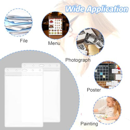 10 Pack 8.5x11 Inch Clear Plastic Zip Hard Sheet Protectors, Waterproof Resealable Sign Holder, Heavy Duty Document Sleeves for Wall Signs, Photos, Certificates, Job Tickets