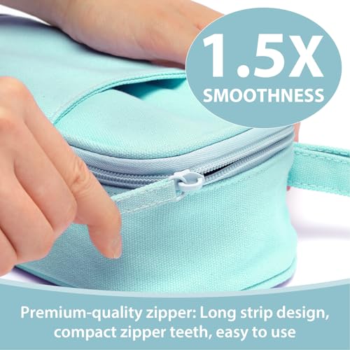 SPACEMATE Pencil Case Pouch Box Bag School Supplies Girls Boys Kids, Cute Preppy Stuff Large Big Capacity Aesthetic Pen Organizer, Back to College Stationary, Eggshell Blue, Heavy Duty Canvas, 1800ml - color: Eggshell Blue