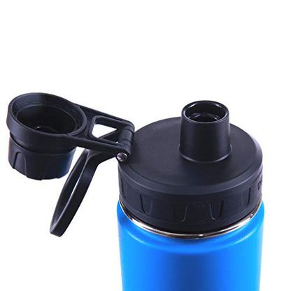 DRINCO Stainless Steel Water Bottle Spout Lid Vacuum Insulated Double Wall Water Bottle Wide Mouth (40oz 32oz 22oz 18oz 14oz) Leak Proof Keeps Cold or Hot (22 oz, 22oz Royal Blue) - color: 22oz Royal Blue, size: 22 Ounces