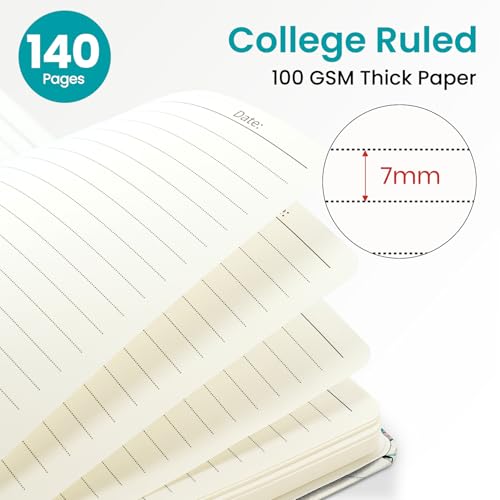 ZOTIA Lined Spiral Journal for Women, A5 Aesthetic Hardcover Notebook for Work, School & Note Taking, Pretty College Ruled Journal, 140 Pages, 6" x 8", Candy Marble - color: T-Candy Marble