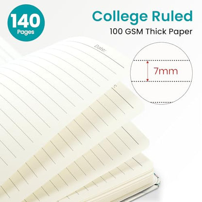 ZOTIA Lined Spiral Journal for Women, A5 Aesthetic Hardcover Notebook for Work, School & Note Taking, Pretty College Ruled Journal, 140 Pages, 6" x 8", Candy Marble - color: T-Candy Marble