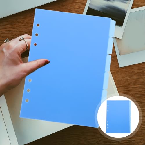 Plastic Binder Dividers with Tabs 6-Pack 8.27 X 6.18 Inches Separation Pages for Office School and Home Binder Organization