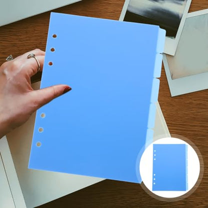 Plastic Binder Dividers with Tabs 6-Pack 8.27 X 6.18 Inches Separation Pages for Office School and Home Binder Organization