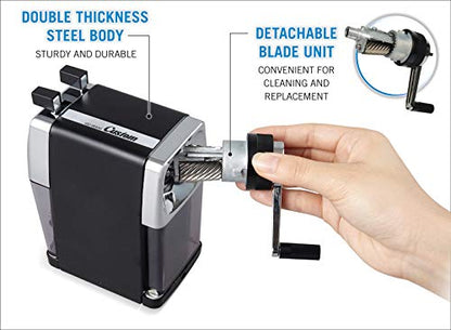 CARL Pencil Sharpener, CC-2000, Black, 5-Point Selector. Manual, Quiet for Office and Home Desks, School Classroom, CUI19018 - color: Black