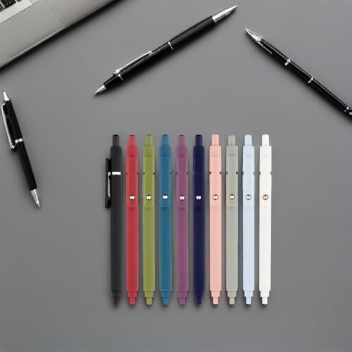 COHEALI 10pcs Quick Dry Gel Pens Retractable Black Ink Smooth Writing Fine Tip Plastic Pens for Students and Office Professionals Notetaking and School Supplies