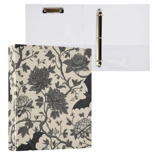 Goth Bath Round Ring Binders Crow (4) 1.5 Inch 3 Ring Binder with Clipboard Holds 200 Sheets Office Home School - color: Multicolored 13