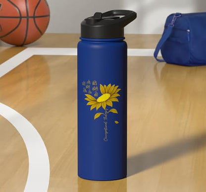 Occupational Therapy Sunflower OTA Occupational Therapist Stainless Steel Insulated Water Bottle - color: Royal Blue