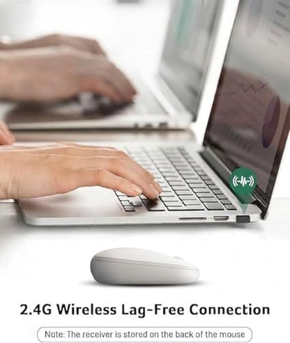 Acer Computer Mouse Wireless, 2.4G Slim USB Wireless Mice with USB-A Receiver, 1600 DPI Optical, Laptop Mouse with Plug and Play for Right/Left Handed Users (for Chromebooks, Windows PC & Mac) White - style: Bubble mouse, white