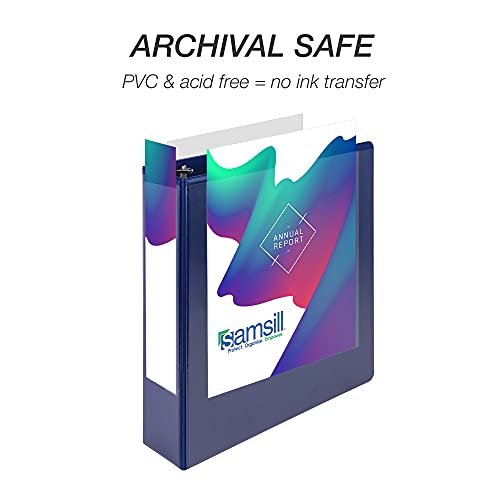 Samsill Durable 2 inch 3 Ring Binder, D Ring Binder, 100% Recycled Chipboard, Blue - color: Blue, size: 1 Pack, style: 2 Inch