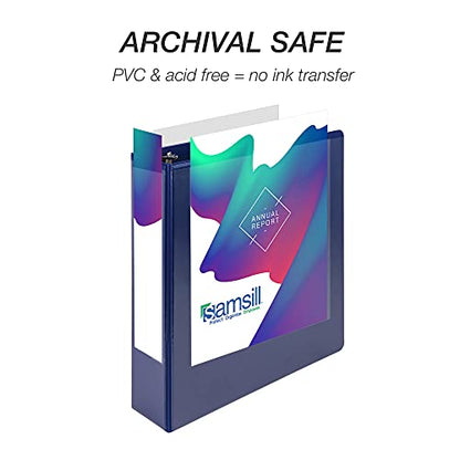 Samsill Durable 2 inch 3 Ring Binder, D Ring Binder, 100% Recycled Chipboard, Blue - color: Blue, size: 1 Pack, style: 2 Inch