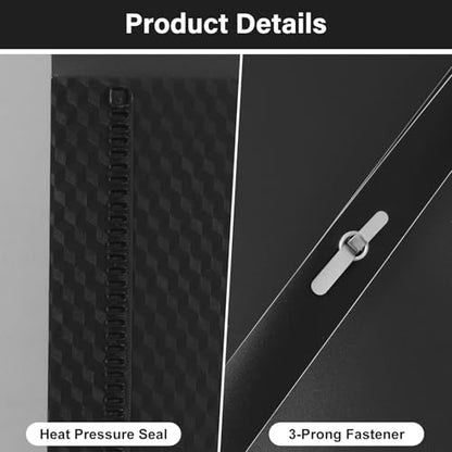 12-Pack Plastic Folders with Pockets and Prongs,2-Pocket Folders with 3 Fasteners, Poly Folders Holds 8-1/2" x 11" Paper for School/Office/Home - color: Black, size: 12-Pack
