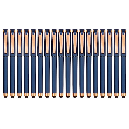 Linbsunne Black Gel Pens 0.7mm Medium Point Pen Office Pens 2-in-1 Stylus Pens for Touch Screens Gel Ink Rollerball Pens for Writing (18 Pack-blue) - color: 18 pack-blue