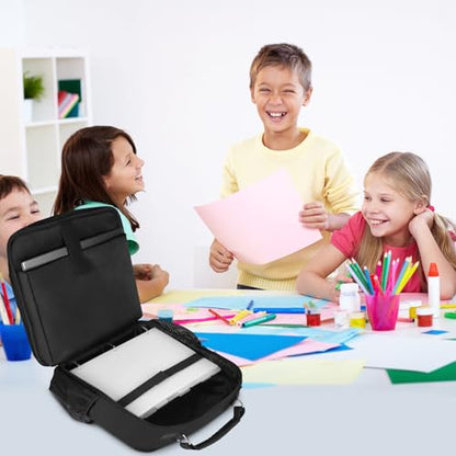 3 Ring Zipper Binder 500-Sheet Zipper Binder Adjustable Shoulder Strap & Handle for 14 Inch Laptop for School and Office (Black)