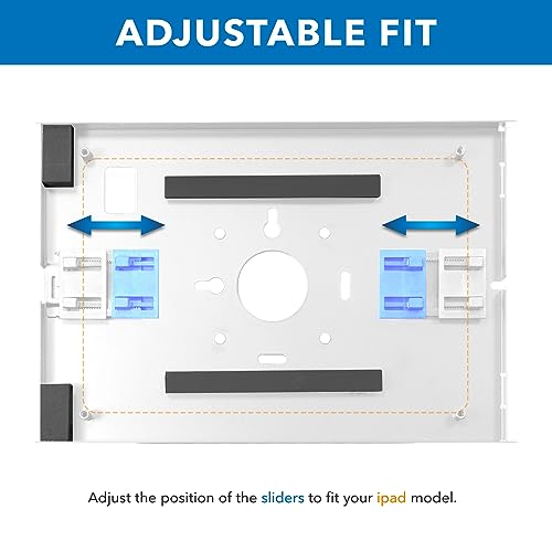 Mount-It! iPad Kiosk Stand, Anti-Theft Steel Countertop Enclosure, White | Locking POS Tablet Stand for Retail, Freestanding or Bolt-Down, 90 Deg Rotation, 75 Deg Tilt, iPad Pro, Air, Gen 7-11 - color: White