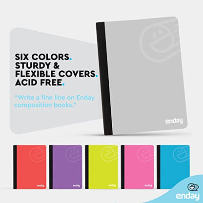 Enday Composition Notebooks College Ruled Paper, Grey Hard Cover Composition Notebook, Premium Lined Composition Books, 100 Sheets Ruled Notebook - color: Grey, style: College-Ruled