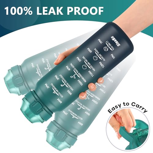 SLUXKE Insulated water bottle with Straw and Chug Lids, 18/10 Stainless Steel 24oz Water Bottle BPA Free, Double Wall Vacuum Wide Mouth Insulated Water Bottle for Men, Women & Kids BLUE BLUE - color: BLUE BLUE, size: 24 Ounces