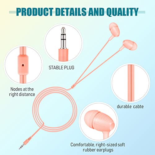 Macarrie 20 Pack Earbuds Bulk 3.5 mm in-Ear Earphones Wired Earphones Without Mic Headphones for Adults Gifts(Multicolor) - color: Multicolor