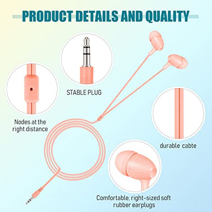Macarrie 20 Pack Earbuds Bulk 3.5 mm in-Ear Earphones Wired Earphones Without Mic Headphones for Adults Gifts(Multicolor) - color: Multicolor