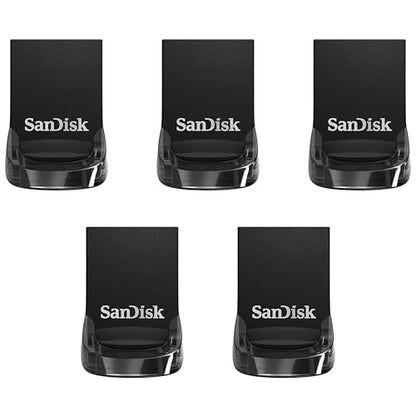 SanDisk 128GB 5-Pack Ultra Fit USB 3.1 Flash Drive (5x128GB) - SDCZ430-128G-B5CT, Black - size: 128GB (5-Pack), style: Up to 130MB/s