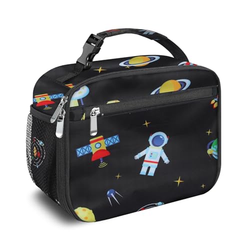 Kids Lunch Box for Boys Girls Lunch Bag Insulated Durable Lunchbox Children Lunch Tote Bag for School Astronaut - color: Astronaut