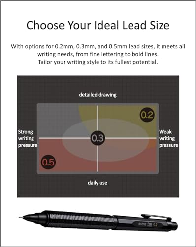 Orenz nero 0.5 HB Black Body + Ain 0.5 HB leads, original Black slim pen case - size: 0.5mm