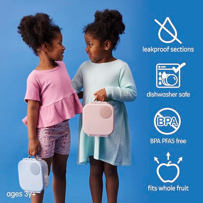 b.box Mini Lunch Box Kids | 4.25 Cup Leak Proof Bento Box for Kids Ages 3+ | 3 Compartment Snack Containers, School Lunch Container, Dishwasher Safe, BPA-Free, PFAS-Free - Blush Crush - color: Blush Crush, size: 1-pack