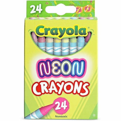 Crayola Neon Crayons, Back To School Supplies, 24 Count