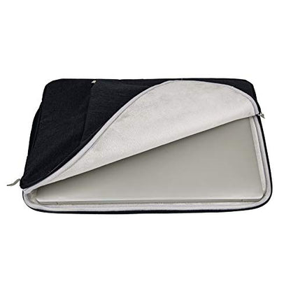 RAINYEAR 15.6 inch Laptop Sleeve Carrying Case with Handle & Pocket, Black | Protective Padded Polyester Laptop Sleeve Case Briefcase Compatible with 15.6 Inch Notebook Computer Chromebook - color: Black, size: 15.6"