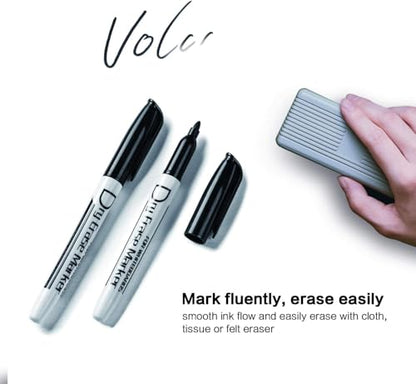 Volcanics 80 Pack Black Dry Erase Markers – 40 Fine Tip & 40 Chisel Tip Whiteboard Markers, Low Odor, Bulk Supplies for Teachers