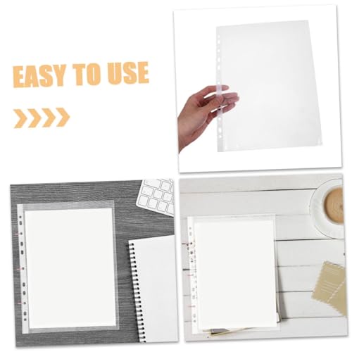 DOITOOL 100pcs Clear Sheet Protectors Heavy Duty Page Sleeves for Binders Document Protectors for Photos Recipes Certificates Material Top Loading Design