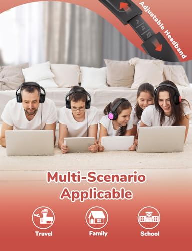 iClever Kids Headphones Bulk 5 Pack for Students K-12 & Teachers, Durable PP Material, 85dBA Safe Volume, Multiple Folding Options, Kids Wired Headphones for School/Classroom/Home/Travel