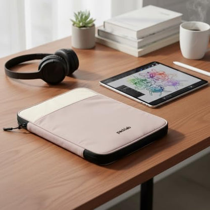 Cream & Pink Tablet Sleeve Case – Slim Protective Tablet Case Compatible with 10th & 11th Generation iPads & iPad Air 11 Inch | Padded Zippered Tablet Sleeve with Organizer - color: Cream w/ Pink