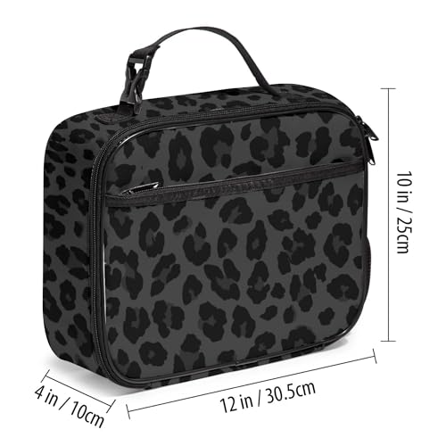 WOBAGMEN Leopard Lunch Box for Kids, Cute Insulated Lunch Bag for Boys Girls,Waterproof Lunch Box with Water Bottle Holder for Teens Adults Picnic Travel Back to School (Black Leopard) - color: Black Leopard