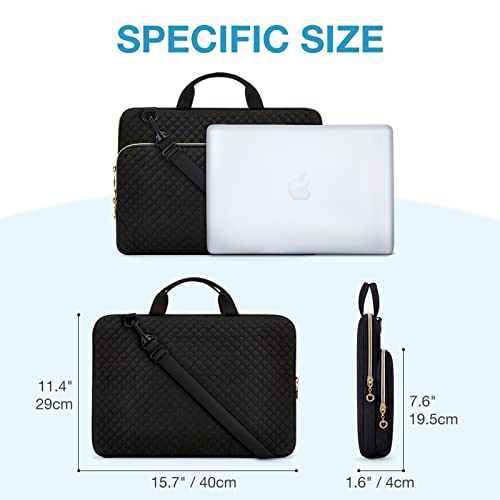 BAGSMART 15.6 Inch Laptop Case Sleeve Compatible with MacBook Pro 16 Inch,15.6 Inch HP,Dell,Acer Aspire,Asus Notebook, Lightweight Laptop Bag for Women with Shoulder Strap,Pocket,Handle, Coffee Brown - color: Coffee brown, size: 15.6 Inch