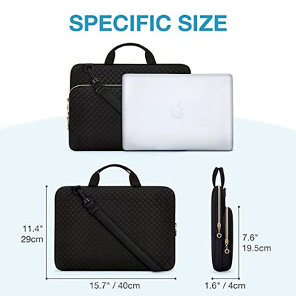 BAGSMART 15.6 Inch Laptop Case Sleeve Compatible with MacBook Pro 16 Inch,15.6 Inch HP,Dell,Acer Aspire,Asus Notebook, Lightweight Laptop Bag for Women with Shoulder Strap,Pocket,Handle, Coffee Brown - color: Coffee brown, size: 15.6 Inch