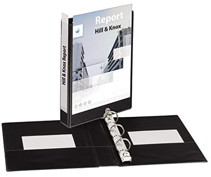 Avery Mini Durable View 3 Ring Binder, 1 Inch Round Rings, 1 Black Binder (17167) (Pack of 12) - size: 1" (Pack of 12)
