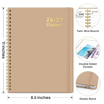 Planner 2026-2027, 8.5" x 11" Weekly and Monthly Academic Year Planner Calendar, July 2026 - June 2027, Hardcover Large School Planning Agenda With Tabs, Perfect for School & Office Supplies, A4, Oat Brown - color: D-Oat Brown, size: A4(8.5"x11")