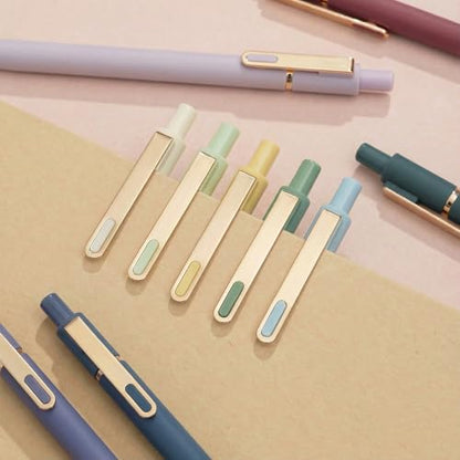 Linbsunne Gel Pens Black Ink Pens for Office 0.5mm Fine Point Pen Smooth Writing Retractable (Morandi-10 pcs) - color: Morandi-10 pcs