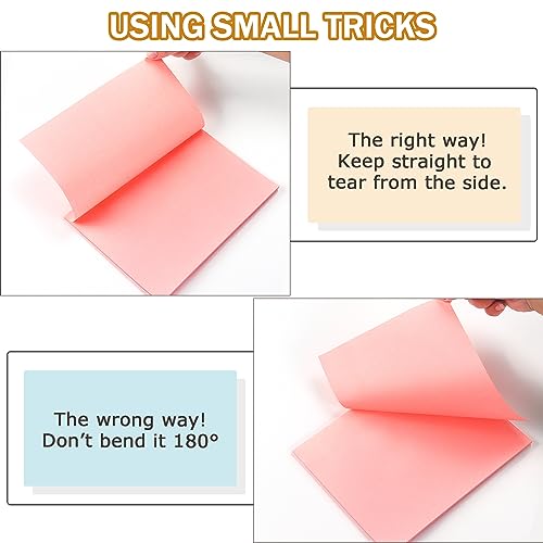 Sticky Notes 8x6 inch Bright Colors Self-Stick Pads 8 Pads/Pack 35 Sheets/Pad Total 280 Sheets - color: 8x6 in 8 Pads