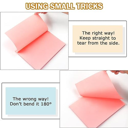 Sticky Notes 8x6 inch Bright Colors Self-Stick Pads 8 Pads/Pack 35 Sheets/Pad Total 280 Sheets - color: 8x6 in 8 Pads