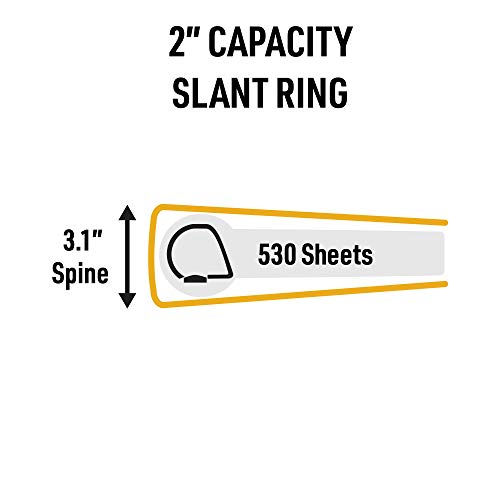 Avery UltraDuty SDS Binder with Chain, 2 Inch Slant Rings, Yellow/Red 3 Ring Binder (77712) - size: 2", style: Ultra-Duty