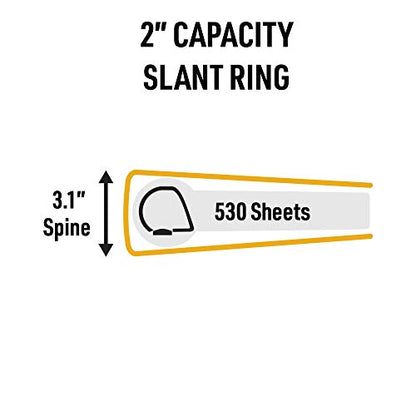 Avery UltraDuty SDS Binder with Chain, 2 Inch Slant Rings, Yellow/Red 3 Ring Binder (77712) - size: 2", style: Ultra-Duty