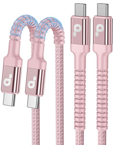 USBC to USBC Cable Fast Charging 66W, 2Pack 3FT USB C Cable, iPhone USB C Charger Cable Short USB Type C to C Cord Nylon Braided for iPhone 17/16/15/Pro Max/Plus/Samsung Galaxy S23/LG and More-Pink - color: Pink, size: 3FT 2Pack, style: USB C to USB C
