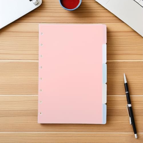 NOLITOY 3 Sets 5.5" X 8.5" Plastic Loose-Leaf Dividers with Writable Tabs, Notebook Index Divider Sheets for School Binder Organization and Planner Filing