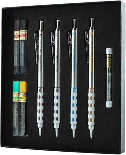 Pentel Arts GraphGear 1000 Mechanical Pencil Premium Gift Set with Refill Leads & Erasers (PG1000BXSET) (Pack of 6) - size: 1 Count (Pack of 6)