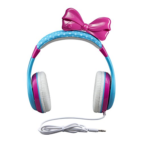 eKids JoJo Siwa Headphones for Kids, Volume Limited Wired Headphones with Parental Controls, Comfortable Over-Ear Headphones for School, Home, Travel, Multicolor, Model: JJ-140v8