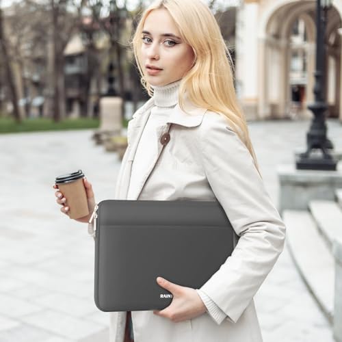RAINYEAR Laptop Sleeve Case 13.3 Inch, Protective Portable Case with Front Pocket, Briefcase Handbag Laptop Bag Compatible with 13.3-14 Inch Laptop PC, 14 Inch MacBook Pro M5 M4 M3 M2 M1, Gray - color: Gray, size: 13.3-14 inch