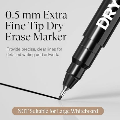 MaxGear Acrylic Paint Pens Glitter Markers Pen Set 12 Pack & Dry Erase Markers Ultra Fine Tip with Eraser 8 Pack