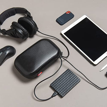 ZIPIT Black Carbon Pencil Case, EVA Pencil Box, Durable Storage Organizer, School Supplies and Cable Holder - color: Carbon