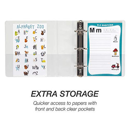 Samsill Economy 2 Inch Mini 3 Ring Binder, Round Ring Binder, Holds 5.5 x 8.5 Inch Documents, Customizable Cover, 2" View, Single, White - color: White, size: 2" View, style: Single